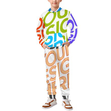 Lade das Bild in den Galerie-Viewer, Multi-Image-Design Kinder Jungen Mädchen Kapuzenpullover Jogginganzug Trainingsanzug 2-tlg mit Kapuzenshirt und Sweathose mit Foto Design Motiv Text selbst gestalten und bedrucken