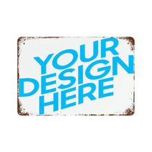 Lade das Bild in den Galerie-Viewer, Eisen hängendes Bild Metallschild Blechschilder Deko Schild mit Spruch Wand- und Türdeko horizontale Platte mit Rost selbst gestalten und bedrucken
