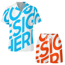 Lade das Bild in den Galerie-Viewer, Einzelbild-Design Damen / Frauen Kurze Schlafanzug Shorty Pyjama Set aus Seide mit Foto Design Motiv Text selbst gestalten und bedrucken