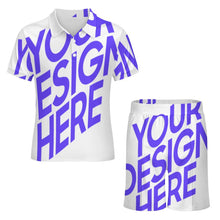 Lade das Bild in den Galerie-Viewer, Einzelbild-Design Kurzarm Männer Shorty Polo Shirt Set mit Short A46TZ mit Foto Design Motiv Text selbst gestalten und bedrucken