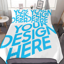 Lade das Bild in den Galerie-Viewer, Dicke Foto Bettwäsche 3 teilig (1 Bettbezug und 2 Kissenbezüge mit einseitigem Druck, alles individuell gestaltbar) mit Foto Design Motiv Text selbst gestalten und bedrucken
