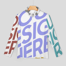 Lade das Bild in den Galerie-Viewer, Multi-Image-Druck Damen / Frauen Laufshirt Langarm Sport Shirt Funktionsshirt SDS007 mit Reißverschluss und Stehkragen mit Fotos Muster Text Logo selbst gestalten und bedrucken