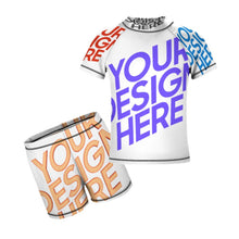 Lade das Bild in den Galerie-Viewer, Multi-Image-Design Kinder Jungen Kurzärmeliges Shirt & Shorts Strand Set (2-tlg) A27TZ mit Foto Design Motiv Text selbst gestalten und bedrucken
