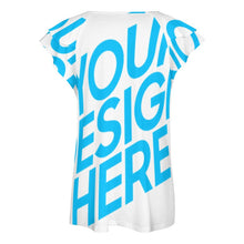 Lade das Bild in den Galerie-Viewer, Einzelbilddruck Kurzarm Shirt T-Shirt V-Ausschnitt mit Rüschen BUT mit Fotos Muster Text Logo selbst gestalten und bedrucken