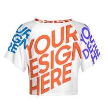 Lade das Bild in den Galerie-Viewer, Damen / Frauen Multi-Image-Design Basic T Shirt Crop Top NT29 mit Ihrem Design Motiv Foto Text selbst gestalten und bedrucken