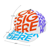 Lade das Bild in den Galerie-Viewer, Gebogene Gummi Snapback Cap Baseballkappe aus Polyester mit Voll-Druck selbst gestalten und bedrucken