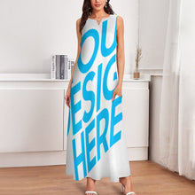 Lade das Bild in den Galerie-Viewer, Große Größen Einzelbilddruck Damen / Frauen Maxikleid Lang Kleid ärmellos GQ mit Fotos Muster Text Logo selbst gestalten und bedrucken