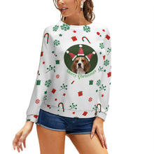 Lade das Bild in den Galerie-Viewer, Rundhalspullover Pullover Langarmshirt NH für Damen Frauen mit Foto selbst gestalten und bedrucken