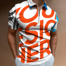 Lade das Bild in den Galerie-Viewer, Herren / Männer Multi-Image-Druck Poloshirt Kurzarm Shirt B470 mit Fotos Muster Text Logo selbst gestalten und bedrucken