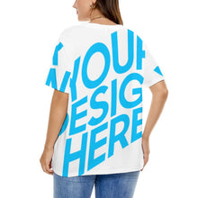 Lade das Bild in den Galerie-Viewer, Große Größen Einzelbilddruck Damen / Frauen T-Shirt TSHIRT Kurzarm A562 mit Fotos Muster Text Logo selbst gestalten und bedrucken