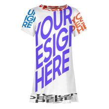 Lade das Bild in den Galerie-Viewer, Multi-Image-Design Mädchen Kleid Sommerkleid Kurzarm F5Q mit Foto Design Motiv Text selbst gestalten und bedrucken