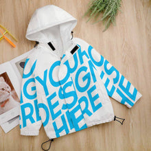 Lade das Bild in den Galerie-Viewer, Winterjacke Modische warme Kurzjacke Printjacke mit Klettblende über dem Reißverschluss A681 für Kinder- und Jugendliche Jungen mit Foto Muster Text selbst gestalten und bedrucken
