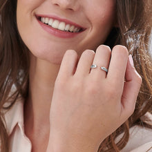 Lade das Bild in den Galerie-Viewer, Personalisierter Damen Open Ring Offene Ringe J0029 mit Wunschgravur mit 18K Gold Roségold Vergoldung selbst gestalten