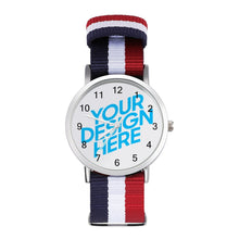 Lade das Bild in den Galerie-Viewer, Armbanduhr Freizeituhr mit Uhr-Skala Woven Band selbst gestalten und bedrucken