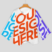 Lade das Bild in den Galerie-Viewer, Multi-Image-Druck Langarmshirt V-Ausschnitt Damen Bluse Lose Shirt NZ2205294 mit Fotos Muster Text Logo selbst gestalten und bedrucken