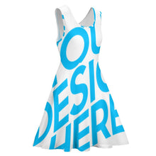 Lade das Bild in den Galerie-Viewer, Damen Ärmelloses Kleid mit Rundhalsausschnitt und großem Saum selbst gestalten und bedrucken