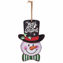 Lade das Bild in den Galerie-Viewer, Weihnachtsschneemann Holzschild Ornament, Weihachtsbaumaufhänger mit Foto Text selbst gestalten und bedrucken