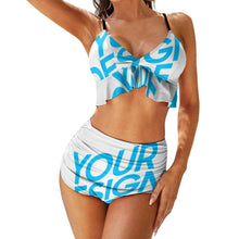 Lade das Bild in den Galerie-Viewer, Sexy BK2066 Damen Push-Up Bustier Bikinis mit High Waisted Bikini Hose selbst gestalten und bedrucken