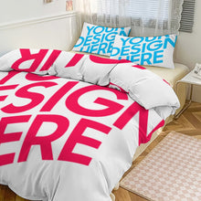 Lade das Bild in den Galerie-Viewer, Dicke Foto Bettwäsche 3 teilig (1 Bettbezug und 2 Kissenbezüge mit doppelseitigem Druck, alles individuell gestaltbar) mit Foto Design Motiv Text selbst gestalten und bedrucken