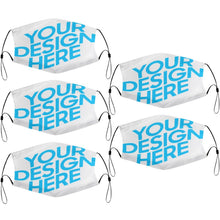 Lade das Bild in den Galerie-Viewer, 5 Stück / Packung Kinder Mund-Nasen-Maske Gesichtsmaske mit Filter mit 5 verschiednen Foto selbst gestalten und bedrucken