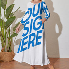 Lade das Bild in den Galerie-Viewer, Einzelbilddruck Damen / Frauen Übergröße Maxikleid A120 in ausgestellter Form mit Foto Text Muster selbst gestalten und bedrucken