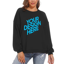 Lade das Bild in den Galerie-Viewer, 100% Baumwolle Rundhalspullover Sweatshirts mit Puffärmel Vorderdruck D-61 für Damen Frauen mit Foto selbst gestalten und bedrucken
