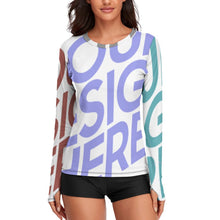 Lade das Bild in den Galerie-Viewer, Multi-Image-Design Langarm UV-beständiges Hautschutz T-Shirt Sonnenschutzshirt Funktionsshirt für Damen NZ143 mit Foto Design Motiv Text selbst gestalten und bedrucken