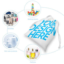 Lade das Bild in den Galerie-Viewer, Drawstring Storage Bag Canvas Kordelzugbeutel beidseitiger Druck mit Foto Text selbst gestalten und bedrucken