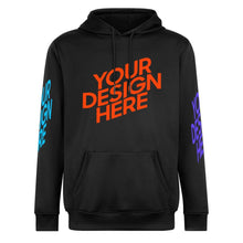 Lade das Bild in den Galerie-Viewer, Unisex Damen / Herren Kapuzenpullover Vorder- und Rückseitendruck + beide Ärmel Druck mit Fotos Muster Text Logo selbst gestalten und bedrucken