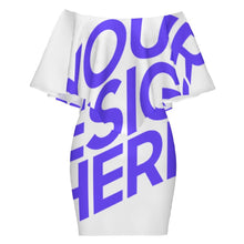 Lade das Bild in den Galerie-Viewer, Einzelbild-Design 2024 NEW Jerseykleid Schal-Kleid mit Rüschen MXLD017 mit Foto Design Motiv Text selbst gestalten und bedrucken (Simple Design)