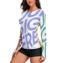 Lade das Bild in den Galerie-Viewer, Multi-Image-Design Langarm UV-beständiges Hautschutz T-Shirt Sonnenschutzshirt Funktionsshirt für Damen NZ143 mit Foto Design Motiv Text selbst gestalten und bedrucken