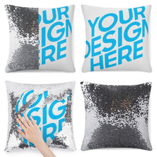 Lade das Bild in den Galerie-Viewer, Einseitiger Druck Glitzernde Pailetten Kuschelkissen Kissenhülle Kissenbezug 40cmx40cm - Farbwechsel - Bezug ohne Füllung mit Fotos Muster Text Logo selbst gestalten und bedrucken