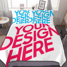Lade das Bild in den Galerie-Viewer, Dicke Foto Bettwäsche 3 teilig (1 Bettbezug und 2 Kissenbezüge mit doppelseitigem Druck, alles individuell gestaltbar) mit Foto Design Motiv Text selbst gestalten und bedrucken