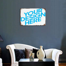 Lade das Bild in den Galerie-Viewer, Eisen hängendes Bild Metallschild Blechschilder Deko Schild mit Spruch Wand- und Türdeko horizontale Platte mit Rost selbst gestalten und bedrucken