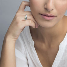 Lade das Bild in den Galerie-Viewer, 925 Sterling Silber Damen Ring Geburtssteinring mit grünem Stein und lila Stein mit Gravur J0006 selbst gestalten