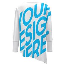 Lade das Bild in den Galerie-Viewer, Große Größen Einzelbilddruck Damen / Frauen Unregelmäßiges Langarmshirt Pullover T-Shirt TSHIRT mit Fotos Muster Text Logo selbst gestalten und bedrucken