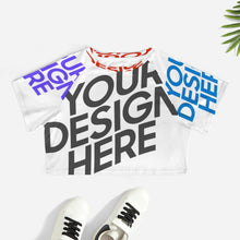 Lade das Bild in den Galerie-Viewer, Damen / Frauen Multi-Image-Design Basic T Shirt Crop Top NT29 mit Ihrem Design Motiv Foto Text selbst gestalten und bedrucken