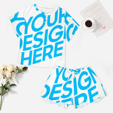 Lade das Bild in den Galerie-Viewer, Einzelbilddruck Damen / Frauen Freizeitanzug Hausanzug T-Shirt & Shorts UTZ mit Fotos Muster Text Logo selbst gestalten und bedrucken