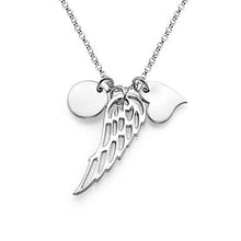 Lade das Bild in den Galerie-Viewer, Personalisierte Engelsflügel-Halskette mit Buchstaben Gravur X0027 aus 18K Gold- / Rosévergoldetes 925er Sterlingsilber / Kupfer selbst gestalten