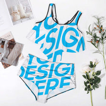 Lade das Bild in den Galerie-Viewer, Einzelbilddruck Damen / Frauen Bikinis Set mit Highwaist-Bikini-Hose FT5095 mit Fotos Muster Text Logo selbst gestalten und bedrucken
