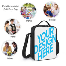 Lade das Bild in den Galerie-Viewer, 600D Polyester Lunchtasche Lunch Bag Kühltasche mit Schultergurt mit Foto / Text selbst gestalten und bedrucken