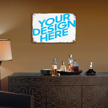 Lade das Bild in den Galerie-Viewer, Eisen hängendes Bild Metallschild Blechschilder Deko Schild mit Spruch Wand- und Türdeko horizontale Platte mit Rost selbst gestalten und bedrucken