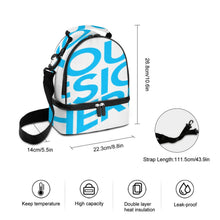 Lade das Bild in den Galerie-Viewer, Doppeldecker Kühltasche Lunchtasche mit Tragegriff mit Fotos Muster Text Logo selbst gestalten und bedrucken
