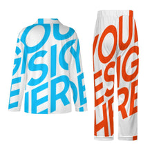 Lade das Bild in den Galerie-Viewer, Einzelbild-Design Damen / Frauen Schlafanzug Pyjama Set Langarm - Kragen Classic (2 tlg.) SDS062 mit Foto Design Motiv Text selbst gestalten und bedrucken