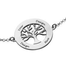 Lade das Bild in den Galerie-Viewer, Graviertes Stammbaum Armband S0031 mit Gravur mit 18K Gold Roségold Vergoldung selbst gestalten