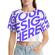 Lade das Bild in den Galerie-Viewer, Damen / Frauen Einzelbild-Design Basic T-Shirt Crop Top NT29 mit Ihrem Design Motiv Foto Text selbst gestalten und bedrucken