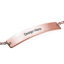 Lade das Bild in den Galerie-Viewer, Personalisiertes Armband "Coordinate" mit Namensplatte S0027 mit Namen Gravur mit 18K Gold Roségold Vergoldung selbst gestalten
