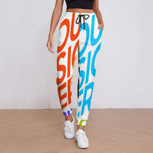 Lade das Bild in den Galerie-Viewer, Multi-Image-Druck Damen / Frauen Voll Druck Sweathose Jogginghose mit Fotos Muster Text Logo selbst gestalten und bedrucken
