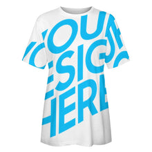 Lade das Bild in den Galerie-Viewer, Einzelbilddruck Allover Print Rundhalsshirt Damen / Frauen 100% Baumwolle Kurzarmshirt Tshirt ay001 mit Fotos Muster Text Logo selbst gestalten und bedrucken