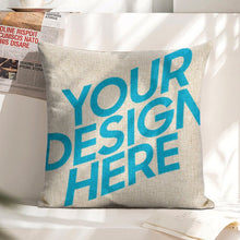 Lade das Bild in den Galerie-Viewer, Personalisierte Kissenhülle Kissenbezug 45 x 45 cm aus Leinen einseitiger Druck mit Fotos Muster Text selbst gestalten und bedrucken